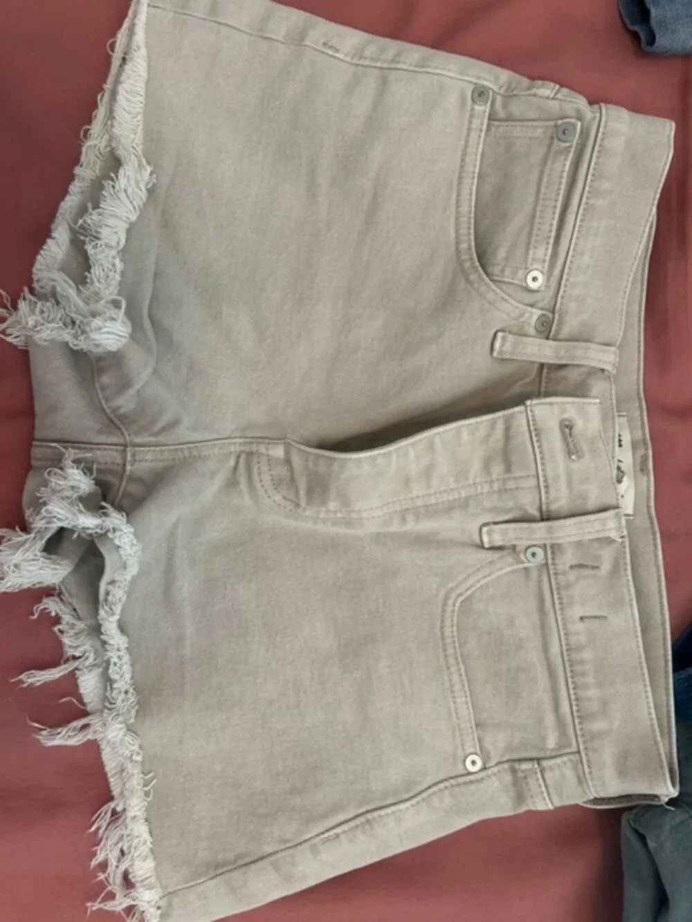 Madewell High-Rise Relaxed Denim Cutoff Shorts- Size 26- Khaki